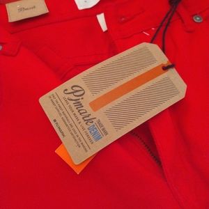 New with tags pj mark denim taper fit jeans size 36×32 in red